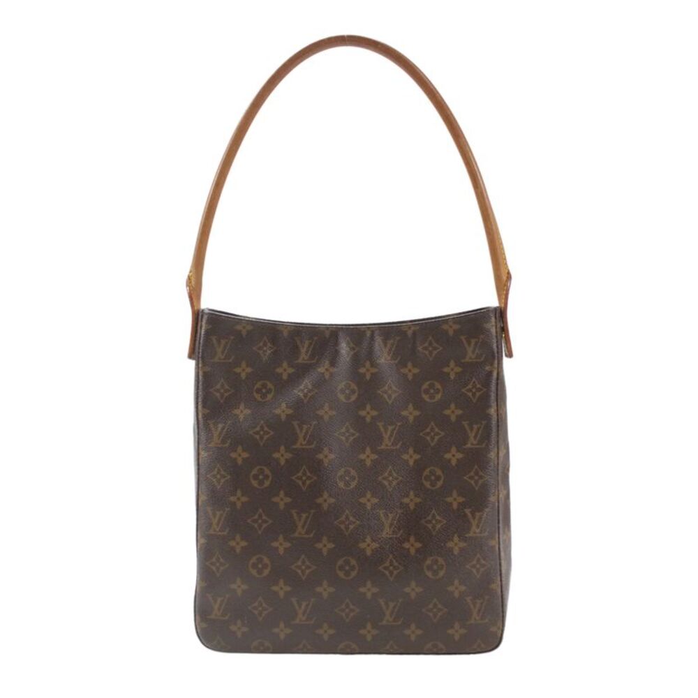 Louis Vuitton Womens Canvas Monogram Print Looping GM Tote Handbag Brown